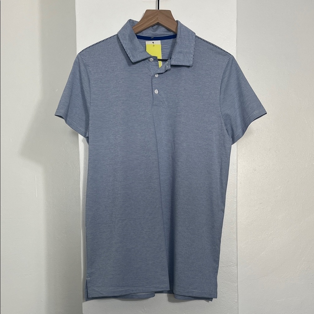All in Motion Men's Striped Blue Polo Shirt